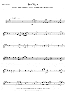 page one of My Way (Alto Sax Solo)