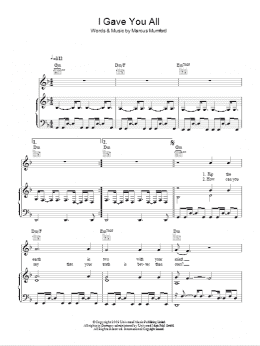 page one of I Gave You All (Piano, Vocal & Guitar Chords)