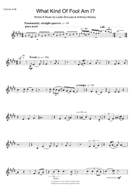 page one of What Kind Of Fool Am I (Clarinet Solo)