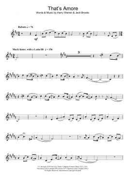 page one of That's Amore (Clarinet Solo)