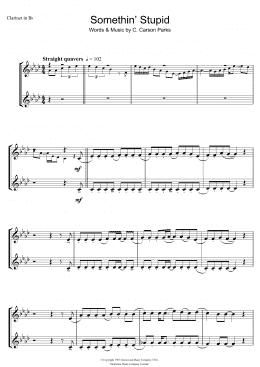 page one of Somethin' Stupid (Clarinet Solo)