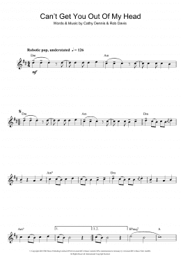 page one of Can't Get You Out Of My Head (Alto Sax Solo)