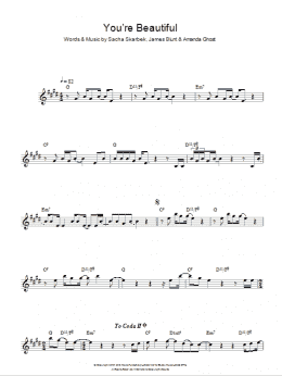 page one of You're Beautiful (Lead Sheet / Fake Book)