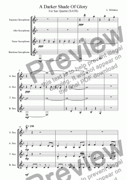 page one of A Darker Shade of Glory (Sax Quartet)