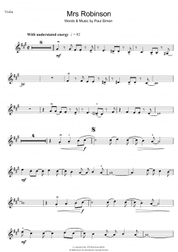 page one of Mrs. Robinson (Violin Solo)