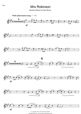 page one of Mrs. Robinson (Flute Solo)