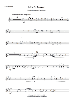 page one of Mrs. Robinson (Lead Sheet / Fake Book)