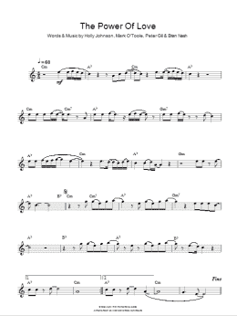 page one of The Power Of Love (Lead Sheet / Fake Book)