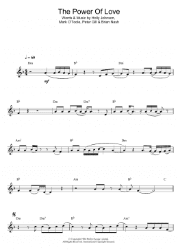 page one of The Power Of Love (Clarinet Solo)
