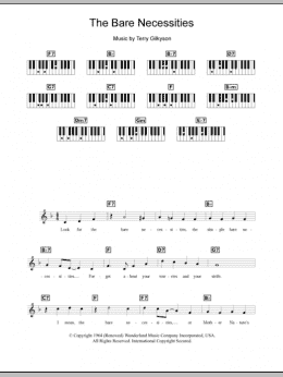 page one of The Bare Necessities (from The Jungle Book) (Piano Chords/Lyrics)