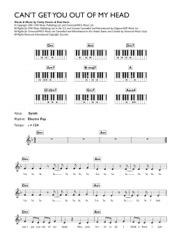 page one of Can't Get You Out Of My Head (Piano Chords/Lyrics)
