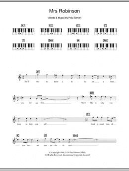 page one of Mrs. Robinson (Piano Chords/Lyrics)