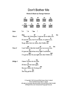 page one of Don't Bother Me (Guitar Chords/Lyrics)