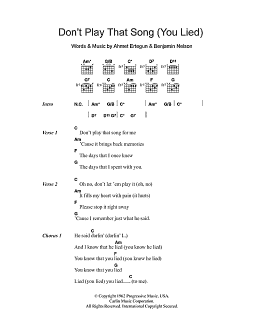 page one of Don't Play That Song (You Lied) (Guitar Chords/Lyrics)
