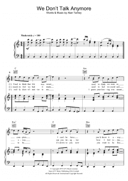 page one of We Don't Talk Anymore (Piano, Vocal & Guitar Chords)