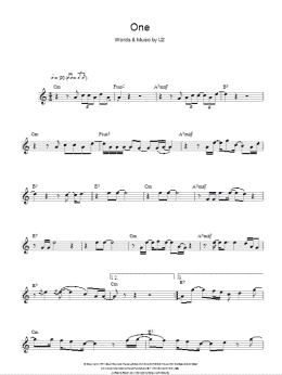 page one of One (Alto Sax Solo)