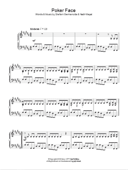 page one of Poker Face (Piano Solo)