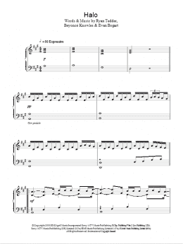 page one of Halo (Piano Solo)