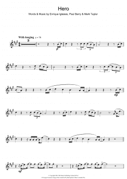 page one of Hero (Clarinet Solo)