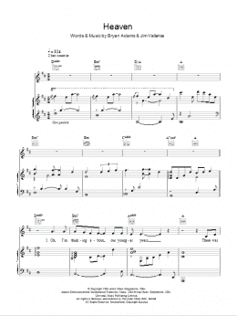 page one of Heaven (Piano, Vocal & Guitar Chords)