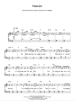 page one of Heaven (Easy Piano)