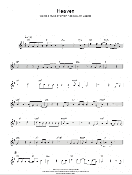 page one of Heaven (Lead Sheet / Fake Book)