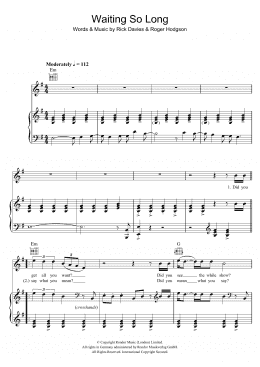 page one of Waiting So Long (Piano, Vocal & Guitar Chords)