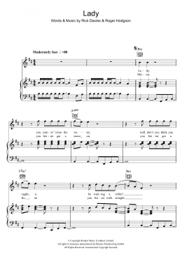 page one of Lady (Piano, Vocal & Guitar Chords)