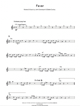 page one of Fever (Lead Sheet / Fake Book)