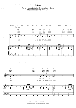 page one of Fire (Piano, Vocal & Guitar Chords)
