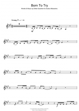 page one of Born To Try (Clarinet Solo)