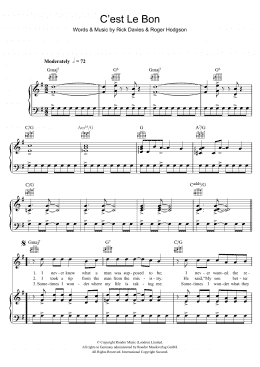 page one of C'est Le Bon (Piano, Vocal & Guitar Chords)
