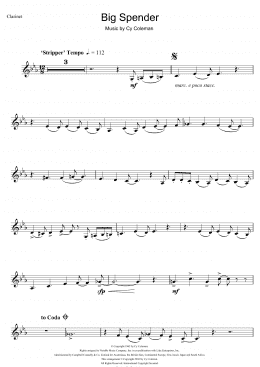 page one of Big Spender (from Sweet Charity) (Clarinet Solo)