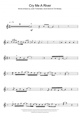 page one of Cry Me A River (Violin Solo)