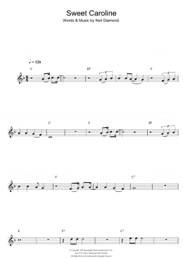 page one of Sweet Caroline (Flute Solo)