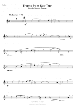 page one of Theme from Star Trek (Clarinet Solo)