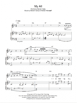 page one of My All (Piano, Vocal & Guitar Chords)