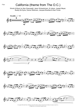 page one of California (theme from The OC) (Flute Solo)