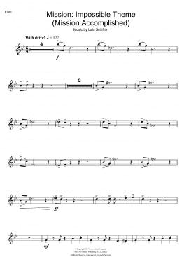 page one of Mission: Impossible Theme (Mission Accomplished) (Flute Solo)