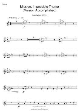 page one of Mission: Impossible Theme (Mission Accomplished) (Clarinet Solo)