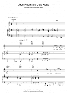 page one of Love Rears It' s Ugly Head (Piano, Vocal & Guitar Chords)