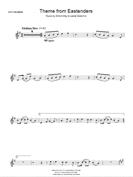 page one of Theme From EastEnders (Lead Sheet / Fake Book)