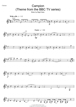 page one of Campion (Theme from the BBC TV series) (Clarinet Solo)