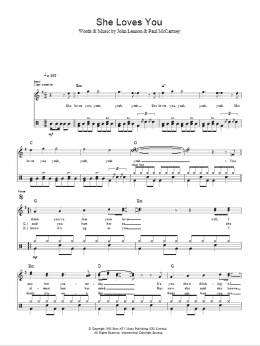 page one of She Loves You (Lead Sheet / Fake Book)