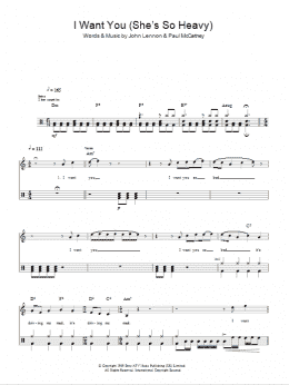 page one of I Want You (She's So Heavy) (Lead Sheet / Fake Book)