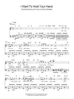 page one of I Want To Hold Your Hand (Lead Sheet / Fake Book)