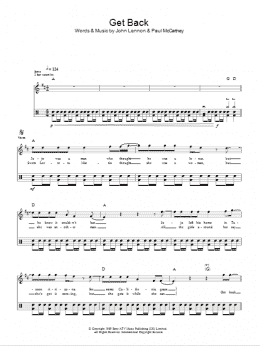 page one of Get Back (Lead Sheet / Fake Book)