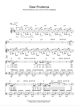 page one of Dear Prudence (Lead Sheet / Fake Book)