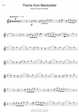 page one of Theme from Blackadder (Flute Solo)