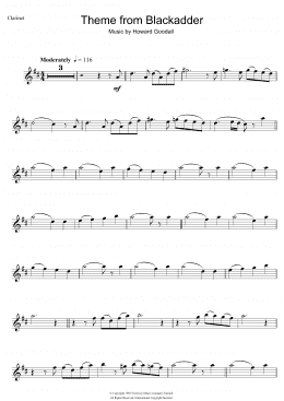 page one of Theme from Blackadder (Clarinet Solo)